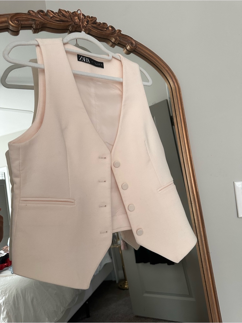 ZARA Cream Tailored Vest